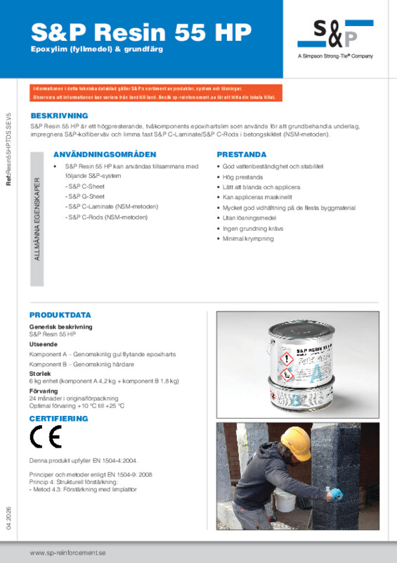 S&P Resin 55 HP Tekniskt datablad  (TDS) 