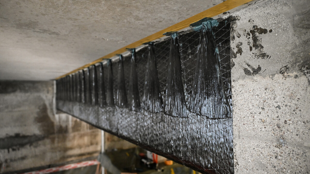 Alla förankringar är perfekt installerade och redo för det översta lagret.