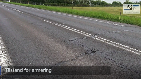 Vejens tilstand før asfaltarmering