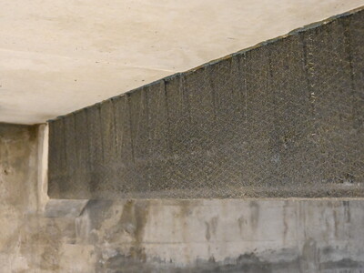 Den färdiginstallerade skjuvförstärkningen.